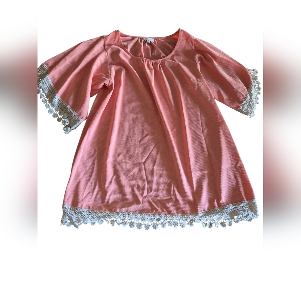 Umgee Dusty Rose Crochet-Trim Tunic